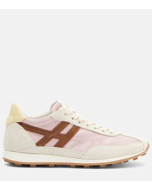 Hogan White H699 Suede Sneakers