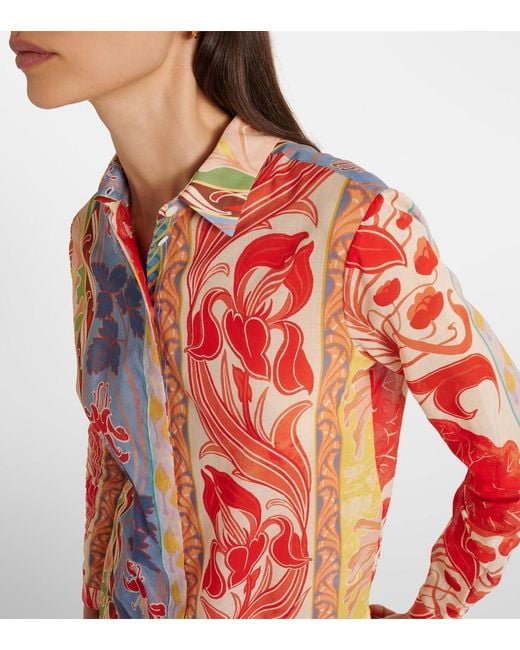 Camisa De Algodon Estampada Etro de color Orange