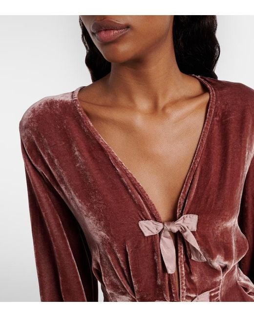 Velvet Red Top Elida Aus Samt