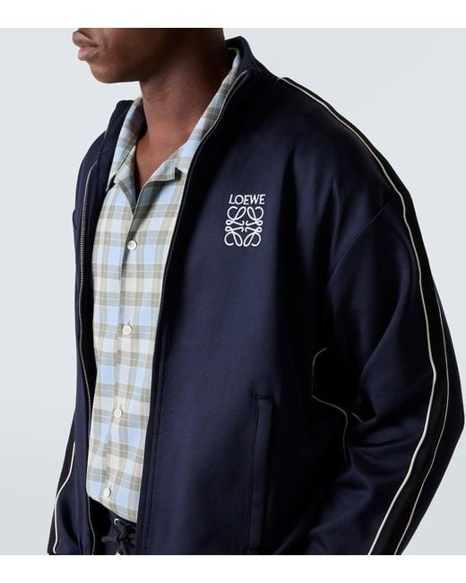 Chaqueta Deportiva De Jersey Con Anagrama Loewe de hombre de color Blue