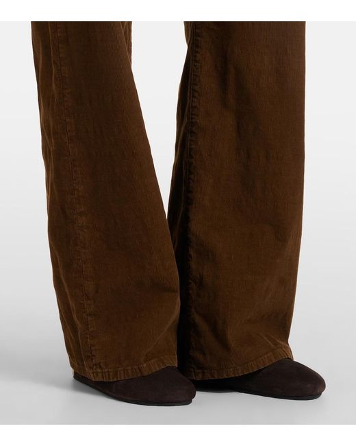 The Row Brown Eglitta Cotton Corduroy Wide-Leg Pants