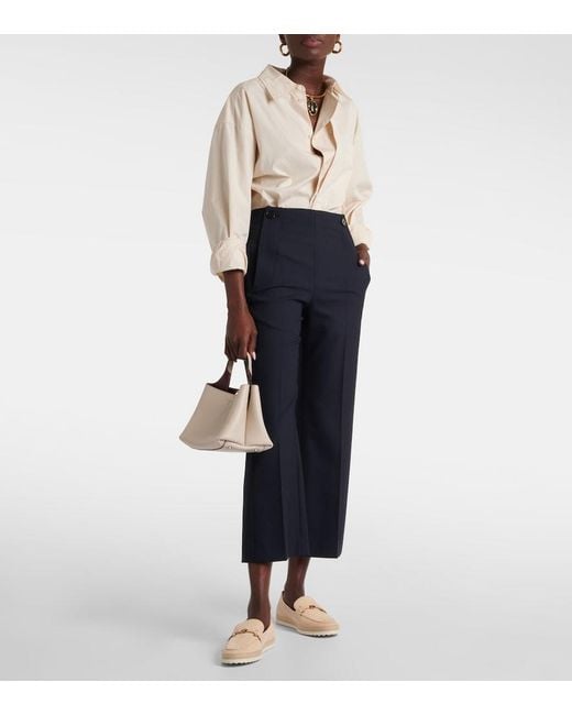 Tod's Natural T Ring Suede Loafers
