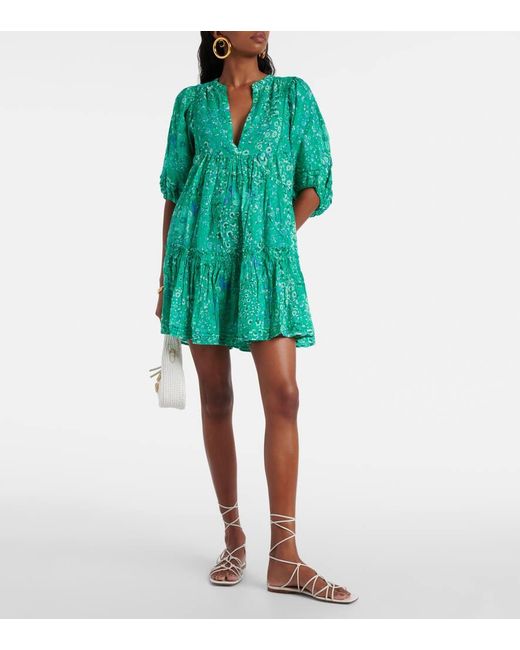 Poupette Green Minikleid Aria Aus Baumwolle