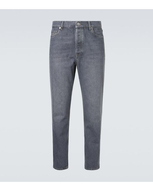 Brunello Cucinelli Gray Mid-Rise Straight Jeans for men