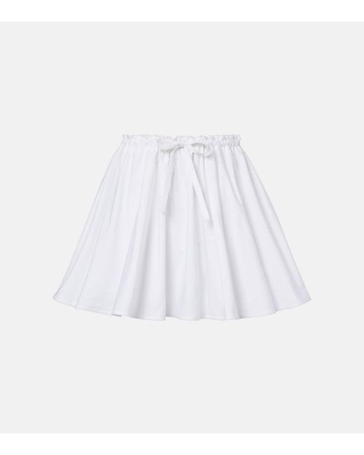 Givenchy White Pleated Cotton Poplin Miniskirt
