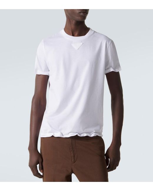 Prada White Cotton Jersey T-Shirt for men