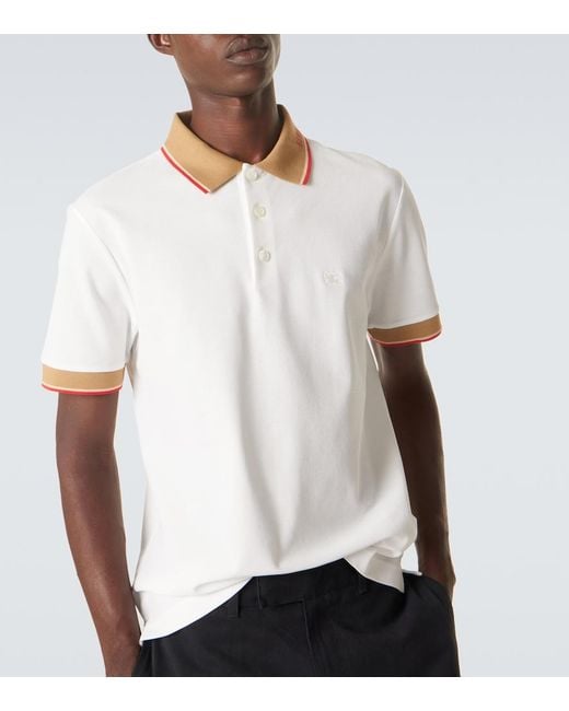 Polo Evan De Algodon Burberry de hombre de color White