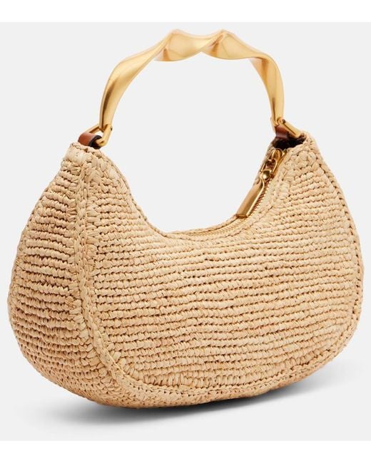 Jonathan Simkhai Metallic Nixi Mini Raffia Tote Bag
