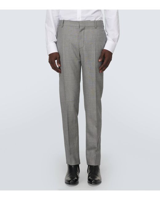 Alexander McQueen Gray Wool Slim Pants for men