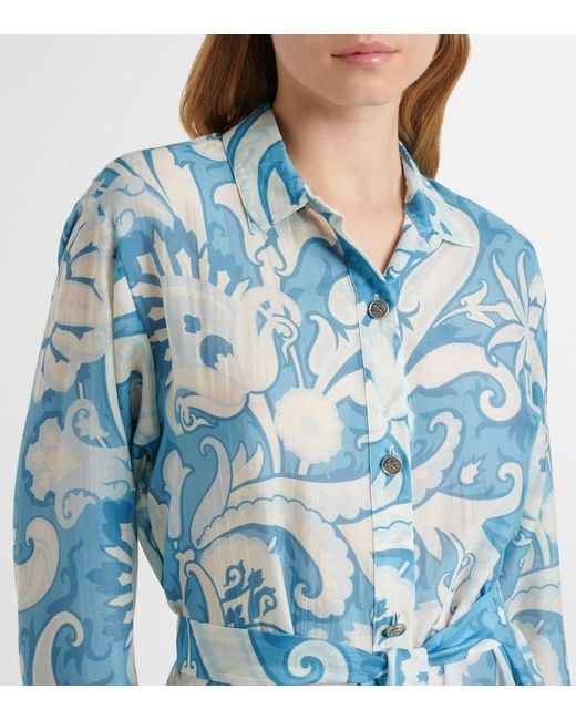 Robe florale Etro en coloris Blue