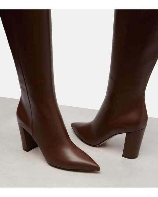 Gianvito Rossi Brown Lyell 85 Leather Boots