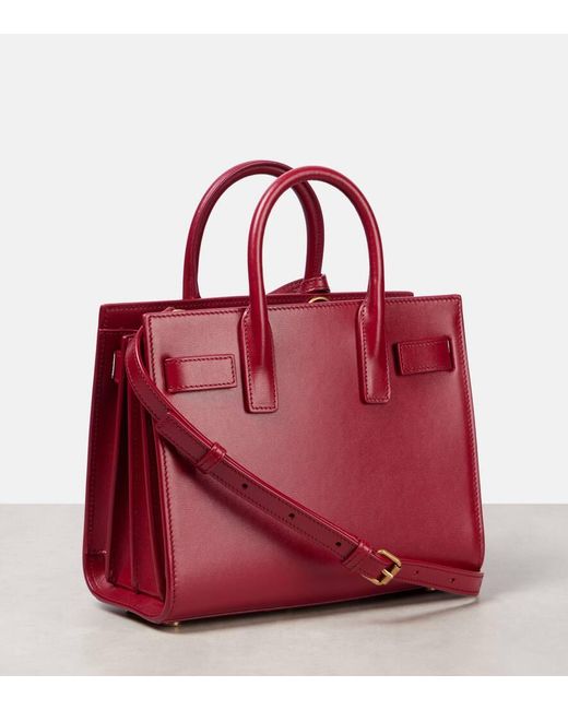 Saint Laurent Red Tote Bag Sac De Jour Nano Aus Leder
