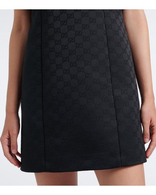 Gucci Black Gg Jacquard Minidress