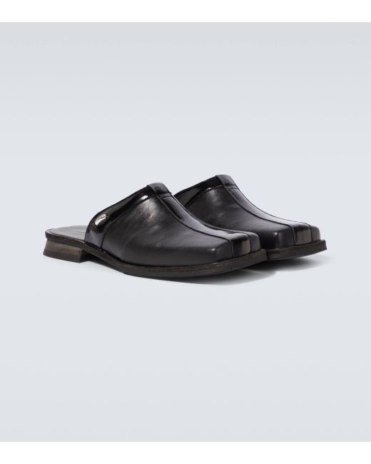 Our Legacy Black Blunt Leather Mules for men