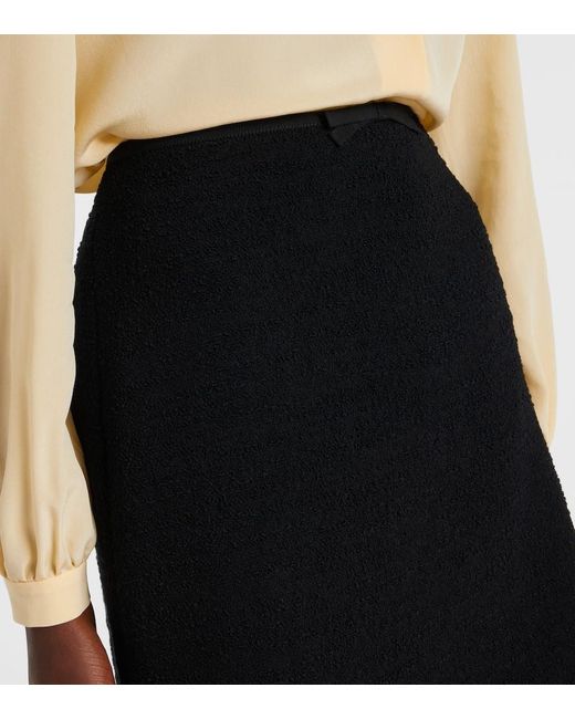 Valentino Black Ruffled Wool-Blend Miniskirt