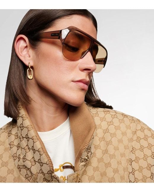 Gucci Natural Logo Shield Sunglasses