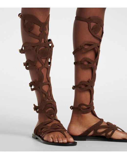 Emilio Pucci White Suede Gladiator Sandals