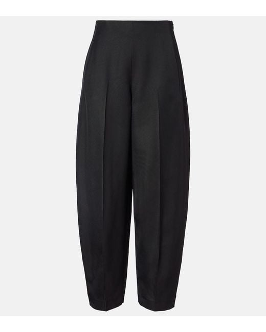 FFORME Black Yvette Barrel-Leg Pants