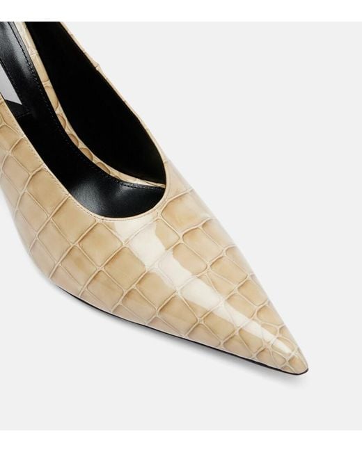 Christen Natural Helix Croc-Effect Patent Leather Pumps