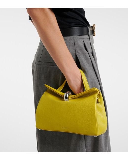 Jacquemus Yellow Valerie Small Leather Top-Handle Bag