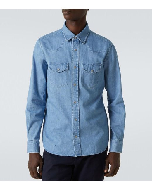 Tom Ford Blue Western Denim Shirt for men
