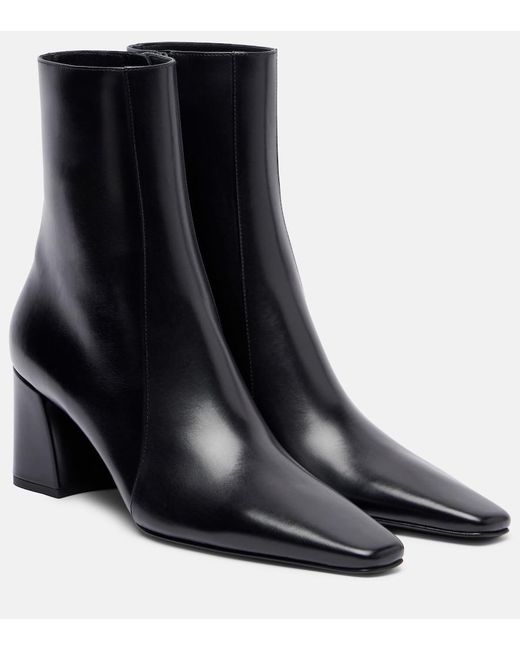 Saint Laurent Black Rainer Leather Ankle Boots