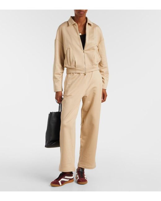 Max Mara Natural Filovia Silk And Cotton Wide-Leg Pants