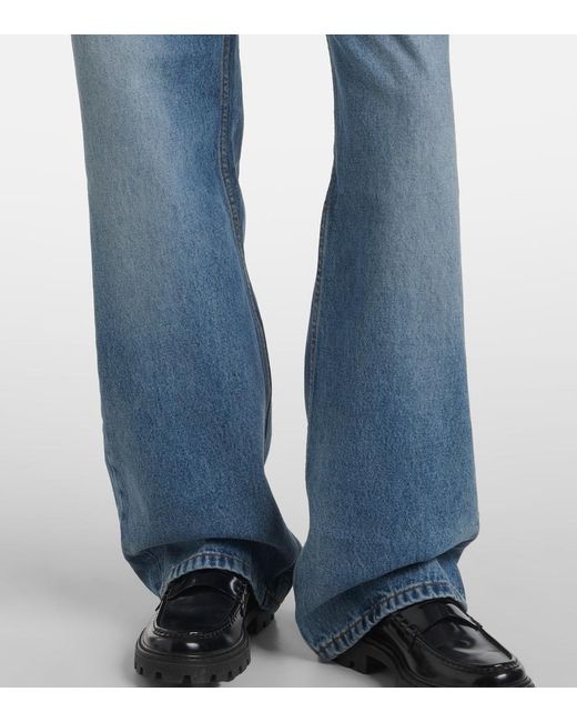 AMI Blue High-Rise Wide-Leg Jeans