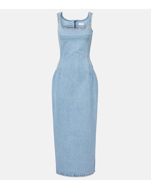 Magda Butrym Women's Blue Denim Midi Dress Magda Butrym Women's Blue Denim Midi Dress