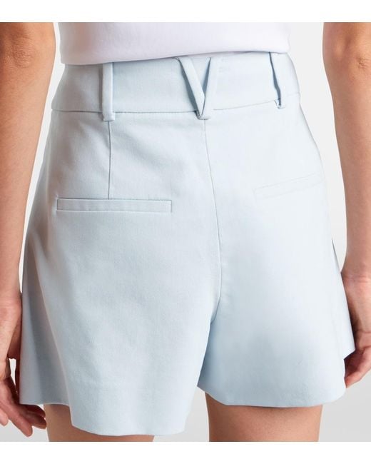 Veronica Beard Blue Craig Cotton-Blend Twill Shorts