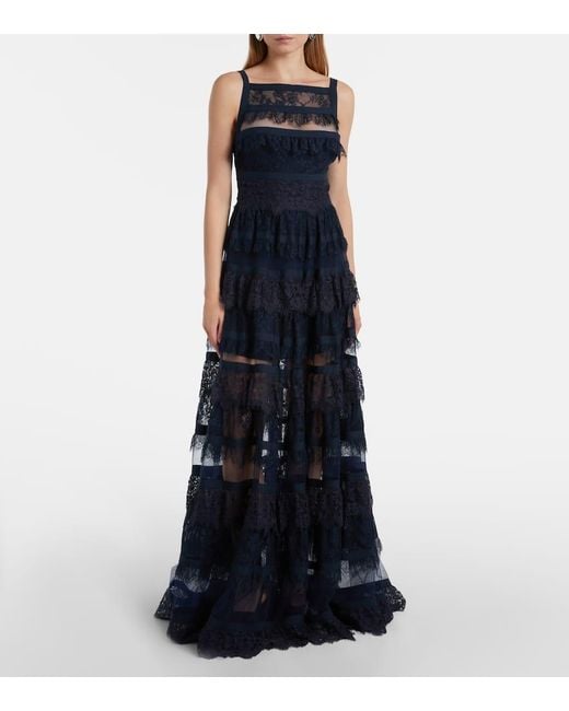 Elie Saab Blue Lace Gown