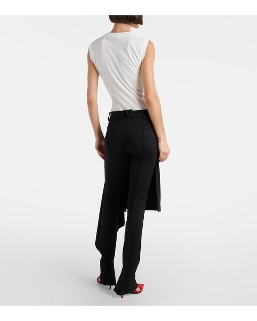 The Attico Black Draped Slim Pants