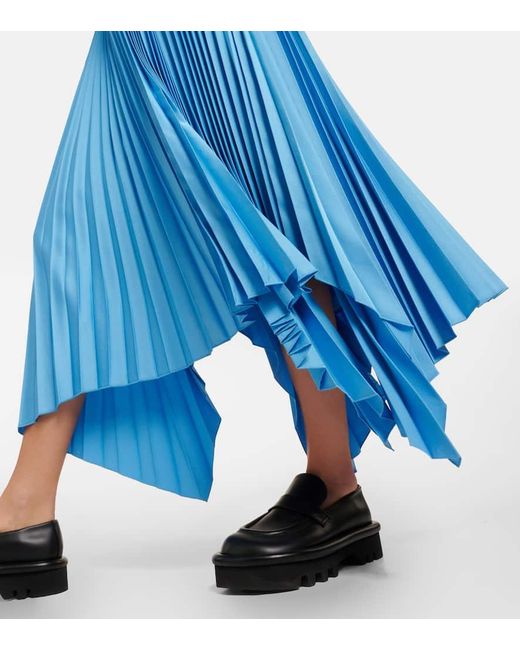 Joseph Blue Ade Plisse Midi Skirt
