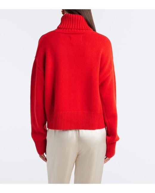 Extreme Cashmere Red N°434 Crop Xtra Cashmere Turtleneck Sweater