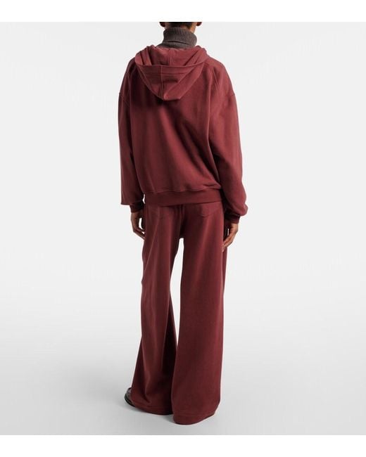 Brunello Cucinelli Red Cotton Jersey Sweatpants
