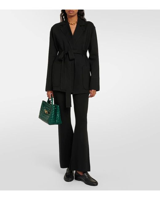 Joseph Black High-Rise Silk-Blend Flared Pants