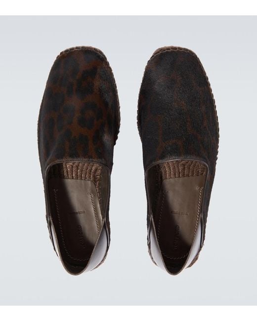 Tom Ford Black Leopard-Printed Espadrilles for men