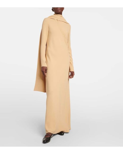The Row Natural Pascal Scarf-neck Silk Gown