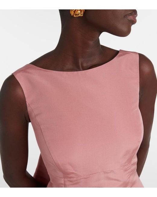 Robe Longue En Soie Oscar de la Renta en coloris Pink