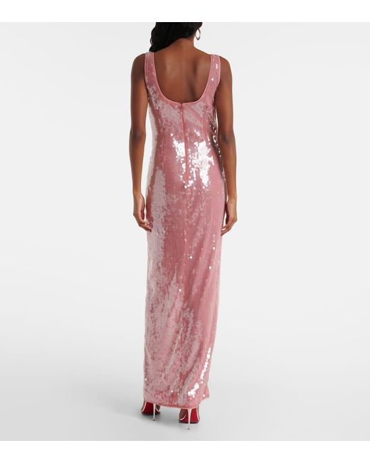 Robe Longue Le Sable A Sequins Staud en coloris Pink