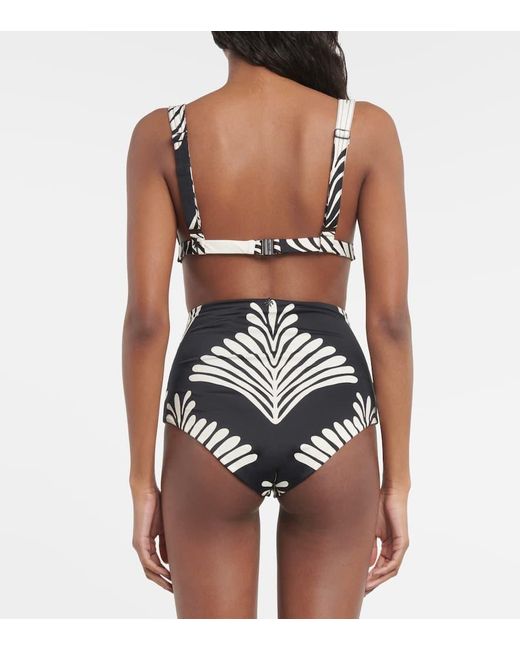 Johanna Ortiz Black Printed Bikini Top