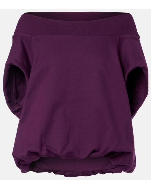 Dries Van Noten Purple Cocoon Cotton Jersey Sweatshirt
