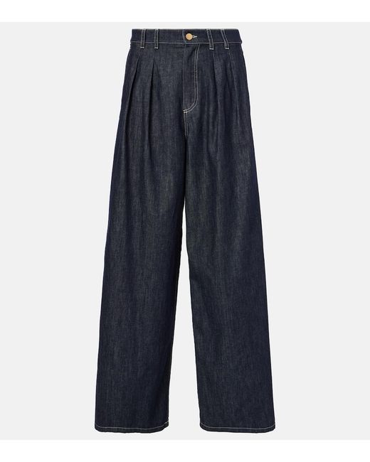 Max Mara Blue Max Mara High-Rise Wide-Leg Pants