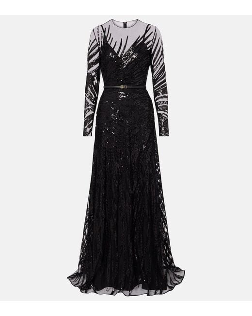 Elie Saab Black Embellished Gown