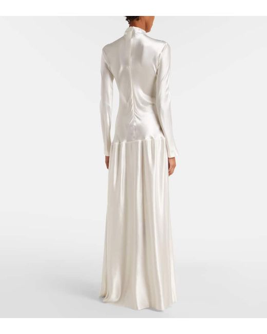 FFORME White Mila Satin Maxi Dress