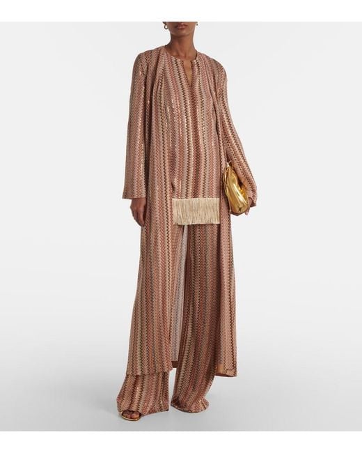 Missoni Pink Zigzag Fringed Lame Blouse