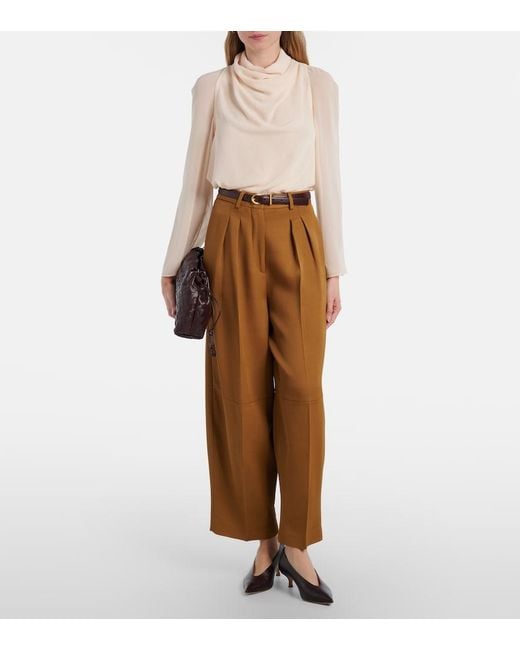 Altuzarra Brown Dash Cropped Barrel-Leg Pants