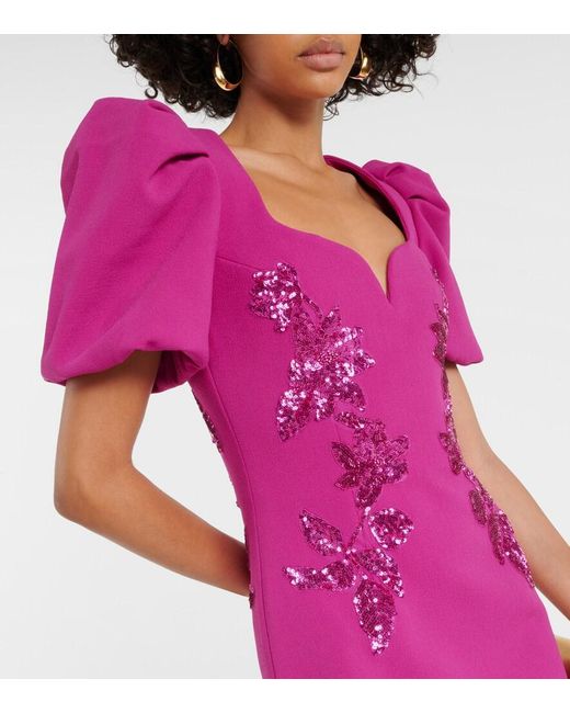 Rebecca Vallance Pink Venetia Sequined Midi Dress