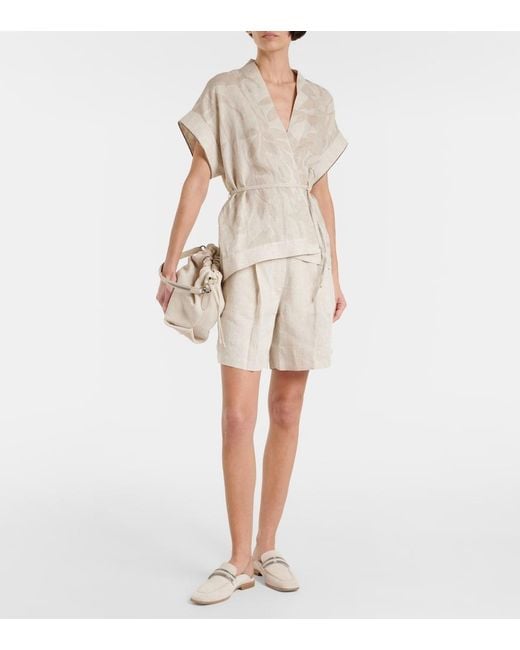 Brunello Cucinelli White Linen Top