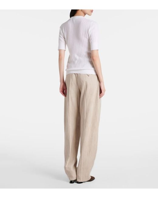 Bottega Veneta White Pullover Aus Wolle